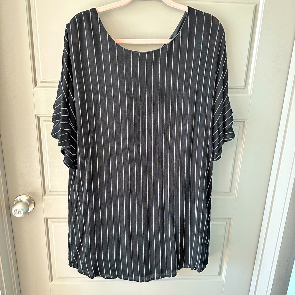 She + Sky Black Pinstripe Dress